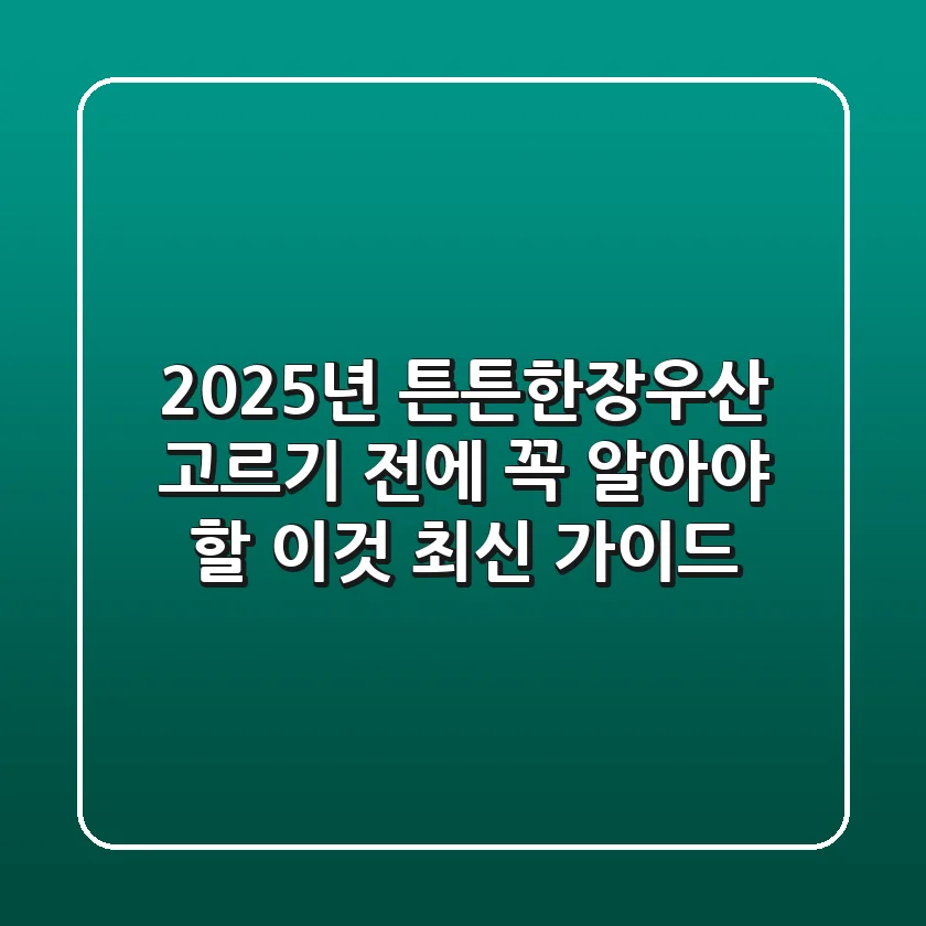 2025년 튼튼한장우산, 고르기 전에 꼭 알아야 할 '이것' (최신 가이드)