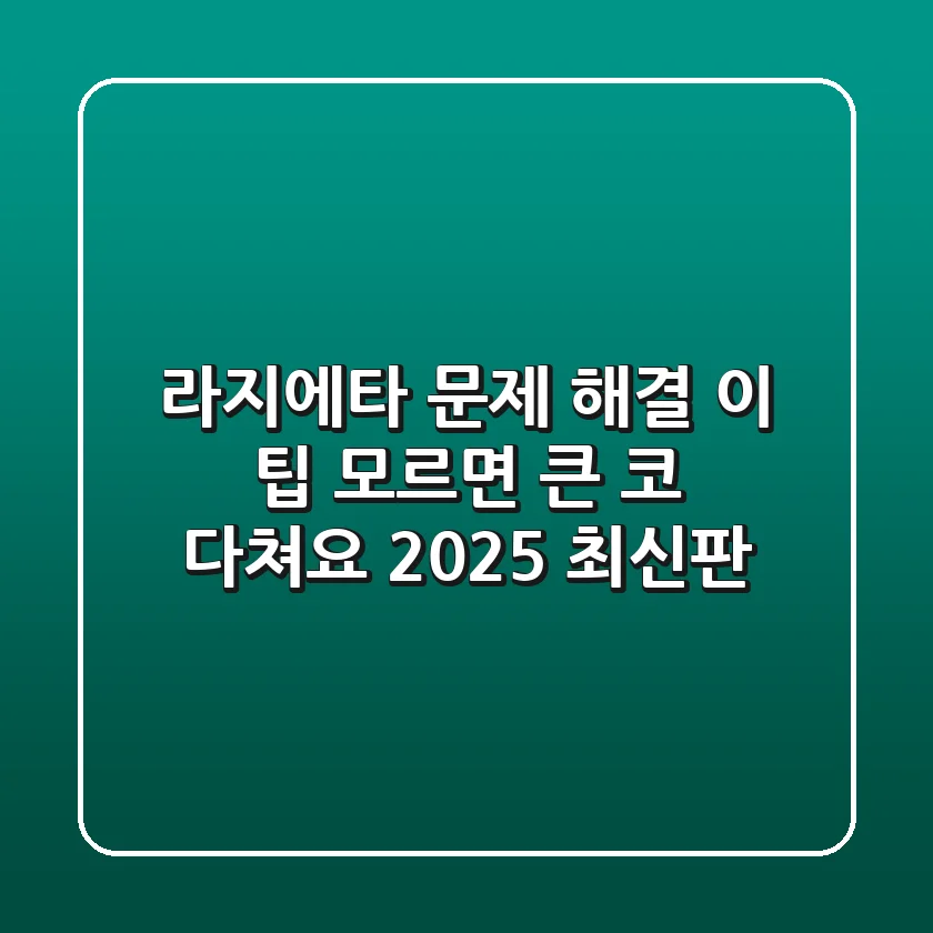 라지에타 문제 해결, 이 팁 모르면 큰 코 다쳐요! (2025 최신판)
