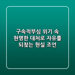 구속적부심, 위기 속 현명한 대처로 자유를 되찾는 현실 조언