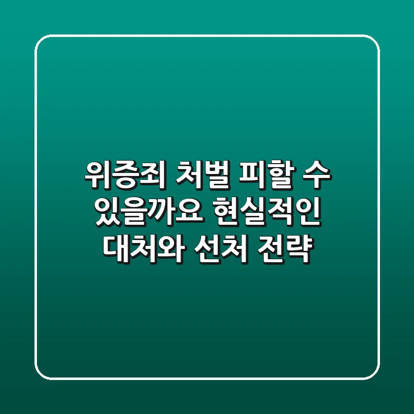 위증죄 처벌, 피할 수 있을까요? 현실적인 대처와 선처 전략