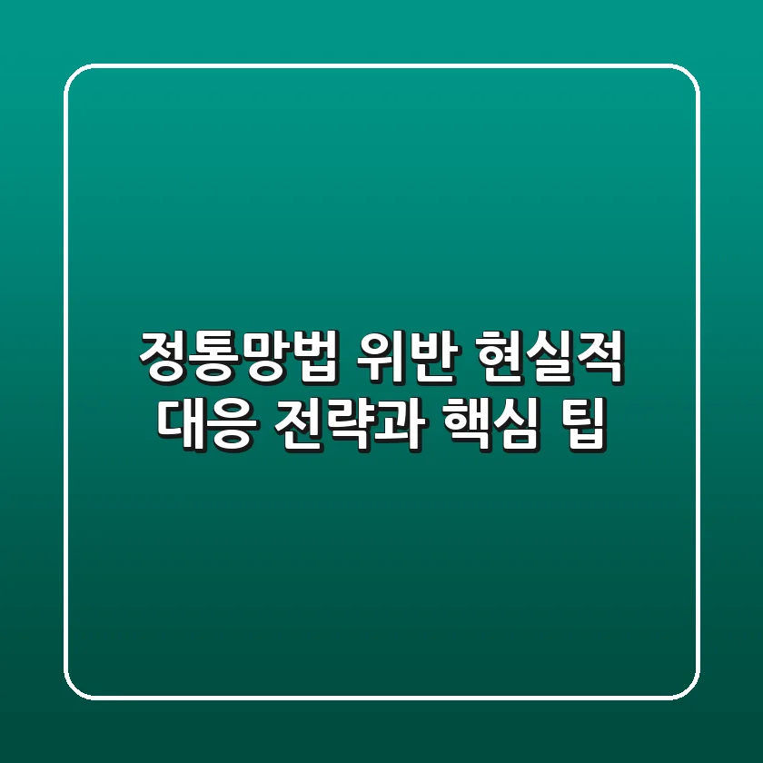 정통망법 위반? 현실적 대응 전략과 핵심 팁