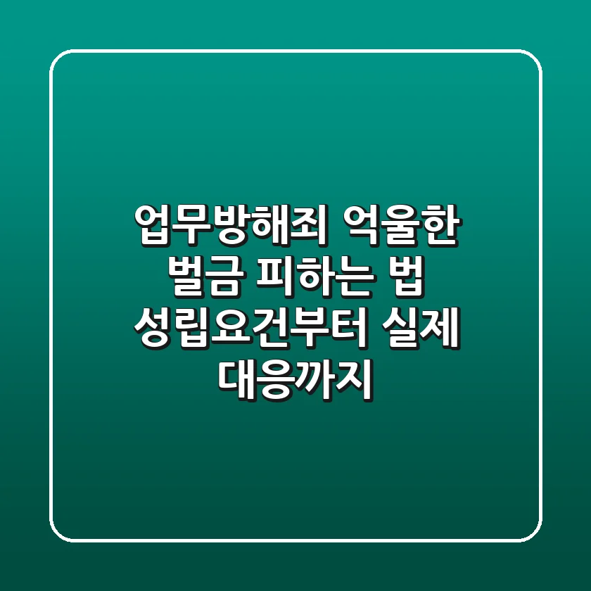 업무방해죄, 억울한 벌금 피하는 법? 성립요건부터 실제 대응까지