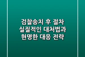 검찰송치 후 절차, 실질적인 대처법과 현명한 대응 전략