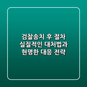 검찰송치 후 절차, 실질적인 대처법과 현명한 대응 전략