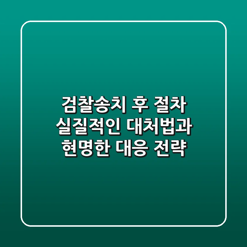 검찰송치 후 절차, 실질적인 대처법과 현명한 대응 전략