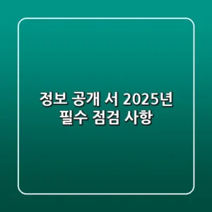 정보 공개 서, 2025년 필수 점검 사항