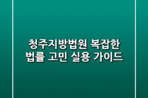 청주지방법원, 복잡한 법률 고민 실용 가이드