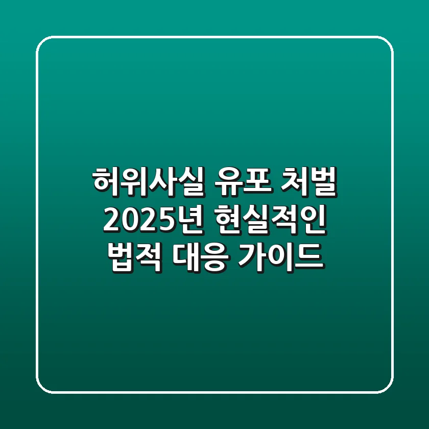 허위사실 유포 처벌? 2025년 현실적인 법적 대응 가이드