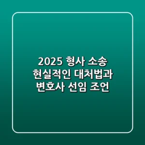 2025 형사 소송, 현실적인 대처법과 변호사 선임 조언