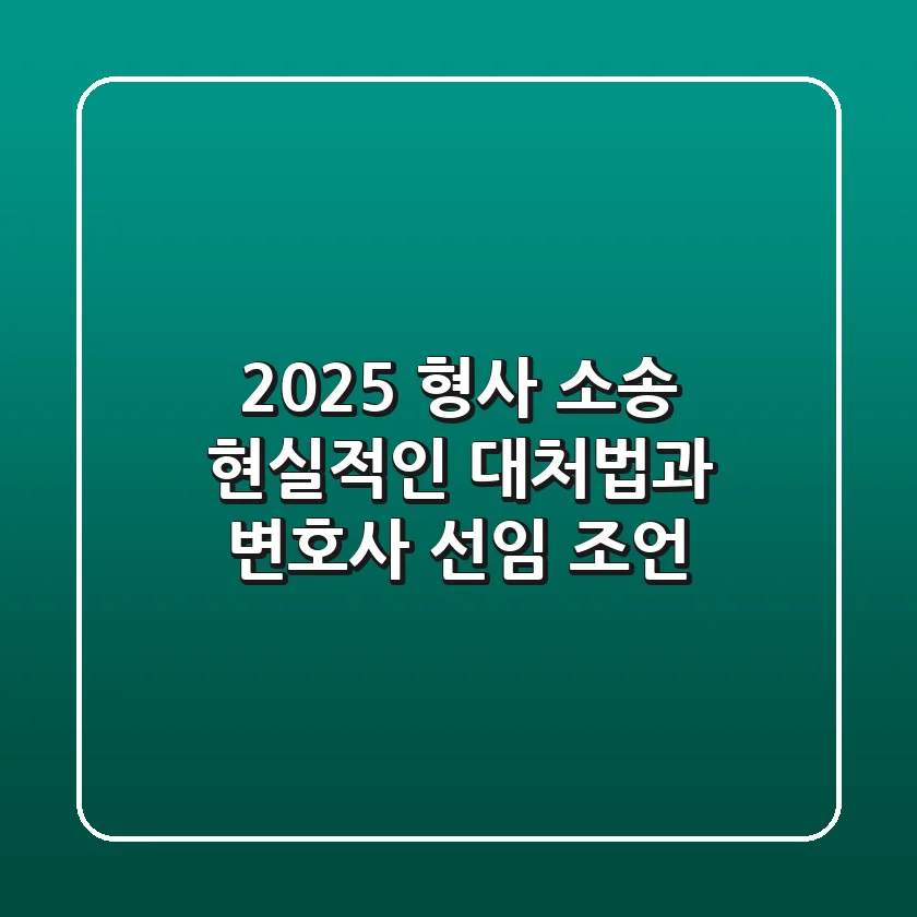 2025 형사 소송, 현실적인 대처법과 변호사 선임 조언