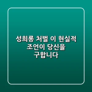성희롱 처벌, 이 현실적 조언이 당신을 구합니다