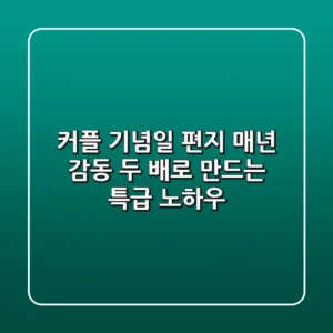 커플 기념일 편지, 매년 감동 두 배로 만드는 특급 노하우 💌