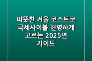 따뜻한 겨울, 코스트코 극세사이불 현명하게 고르는 2025년 가이드