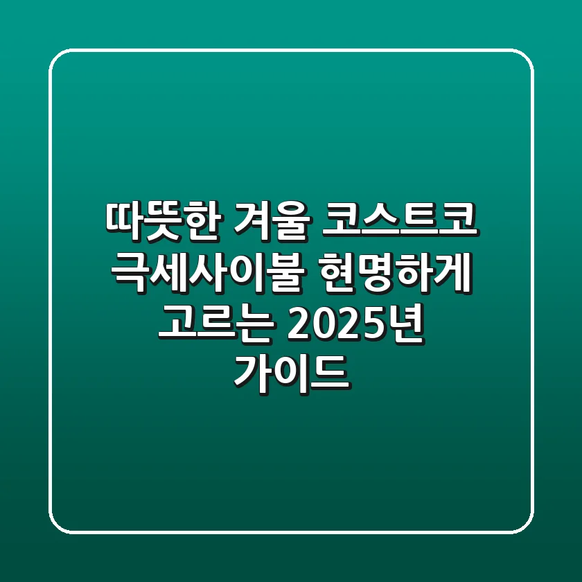 따뜻한 겨울, 코스트코 극세사이불 현명하게 고르는 2025년 가이드