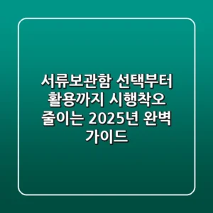 서류보관함 선택부터 활용까지, 시행착오 줄이는 2025년 완벽 가이드