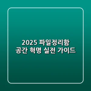 2025 파일정리함, 공간 혁명 실전 가이드