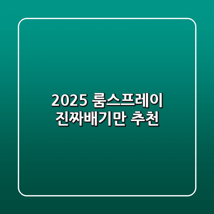 2025 룸스프레이, 진짜배기만 추천!