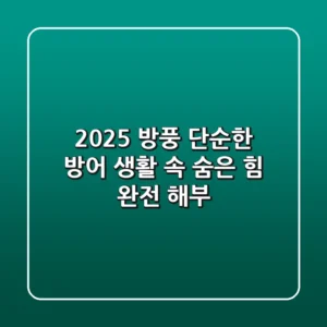 2025 방풍, 단순한 방어? 생활 속 숨은 힘 완전 해부