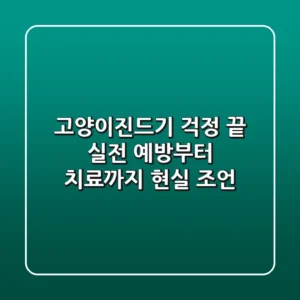 고양이진드기 걱정 끝! 실전 예방부터 치료까지 현실 조언