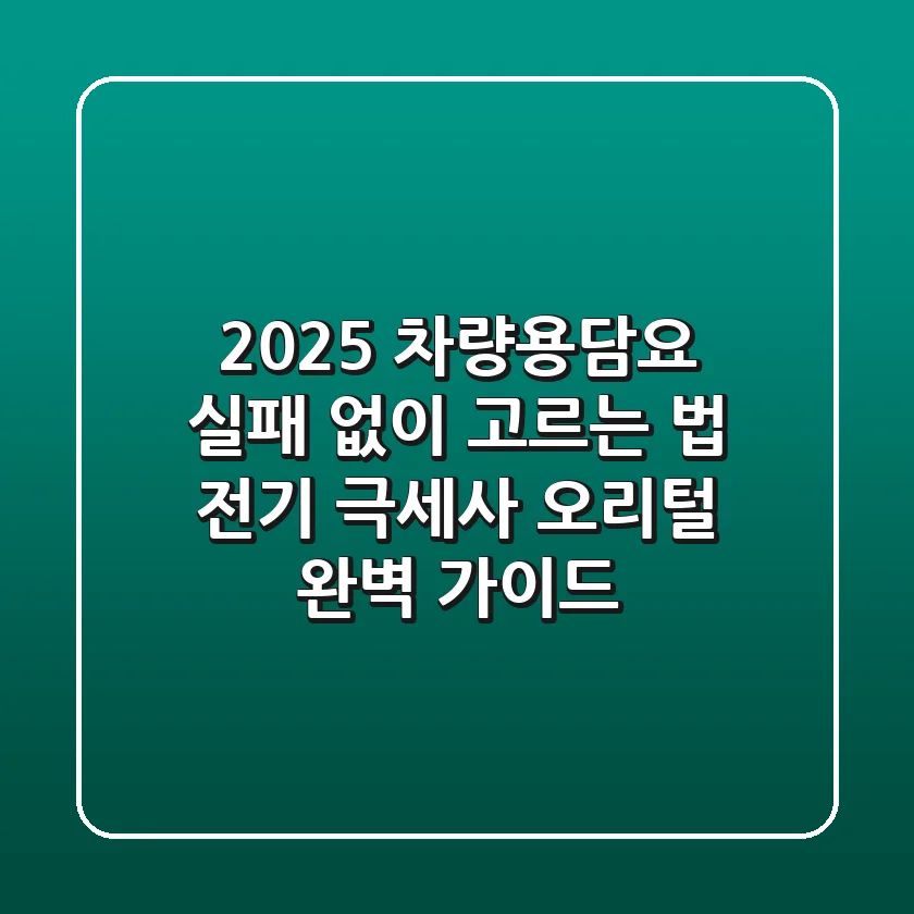 2025 차량용담요 실패 없이 고르는 법: 전기, 극세사, 오리털 완벽 가이드