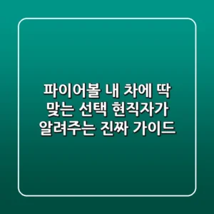 파이어볼, 내 차에 딱 맞는 선택? 현직자가 알려주는 진짜 가이드