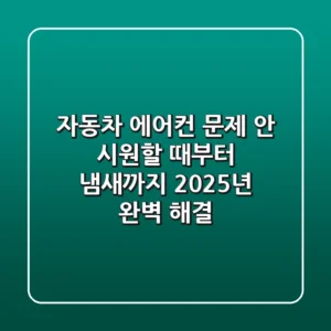 자동차 에어컨 문제: 안 시원할 때부터 냄새까지 2025년 완벽 해결