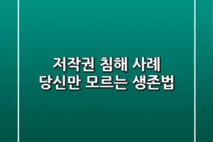 저작권 침해 사례, 당신만 모르는 생존법